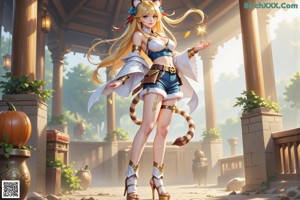 a sexy anime girl with big tits posing for the camera