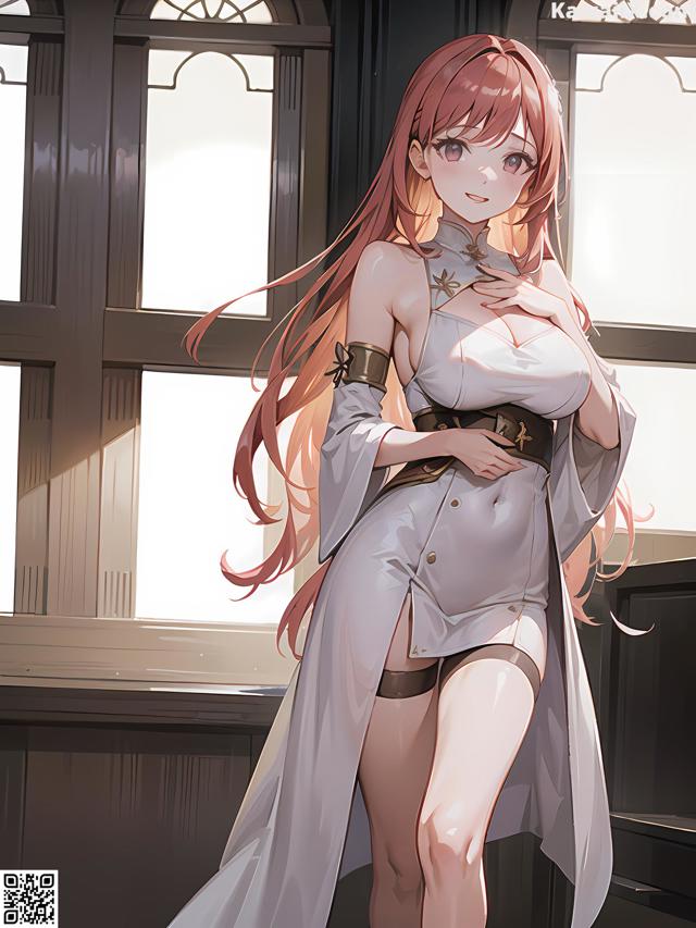 Hentai - 华彩繁花 Set 2 20230602 Part 28 No.279c82 A woman in a white dress standing in front of a window.